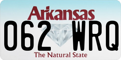 AR license plate 062WRQ