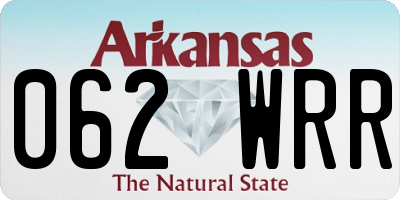 AR license plate 062WRR