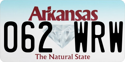 AR license plate 062WRW