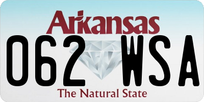 AR license plate 062WSA