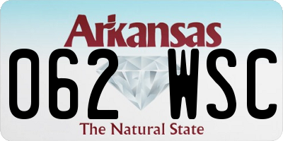 AR license plate 062WSC