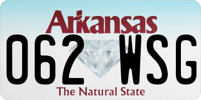 AR license plate 062WSG