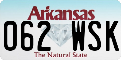 AR license plate 062WSK