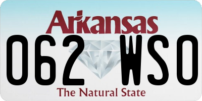 AR license plate 062WSO