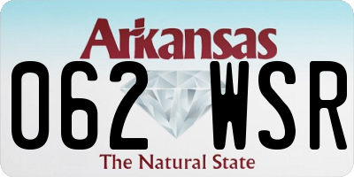 AR license plate 062WSR