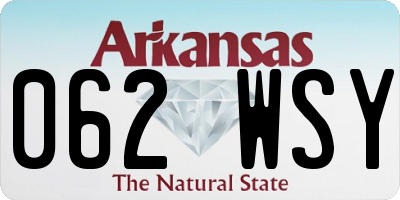 AR license plate 062WSY