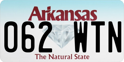 AR license plate 062WTN