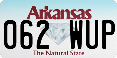 AR license plate 062WUP
