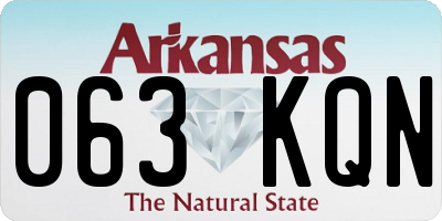 AR license plate 063KQN