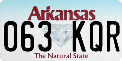 AR license plate 063KQR
