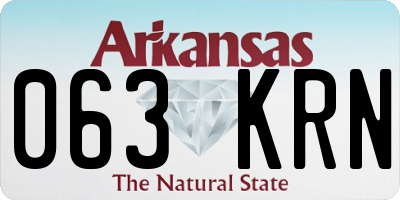AR license plate 063KRN