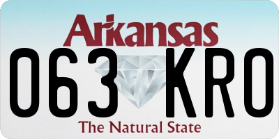 AR license plate 063KRO