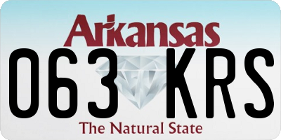 AR license plate 063KRS