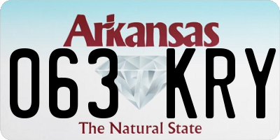 AR license plate 063KRY