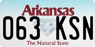 AR license plate 063KSN