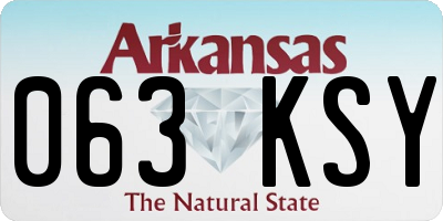 AR license plate 063KSY