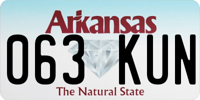 AR license plate 063KUN
