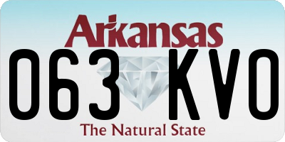 AR license plate 063KVO