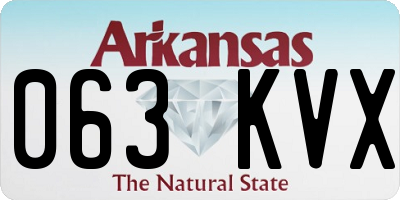 AR license plate 063KVX