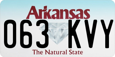 AR license plate 063KVY