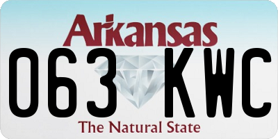 AR license plate 063KWC