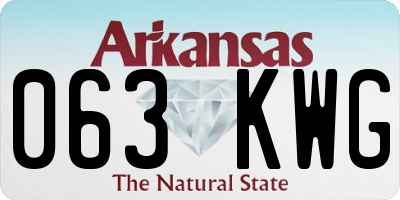 AR license plate 063KWG