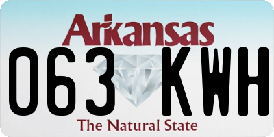 AR license plate 063KWH
