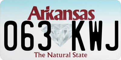 AR license plate 063KWJ