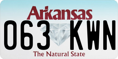 AR license plate 063KWN