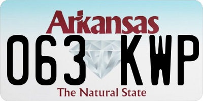 AR license plate 063KWP