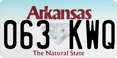 AR license plate 063KWQ