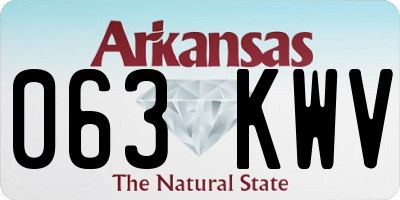 AR license plate 063KWV