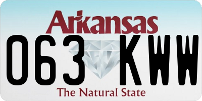 AR license plate 063KWW