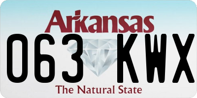AR license plate 063KWX