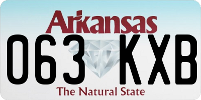 AR license plate 063KXB
