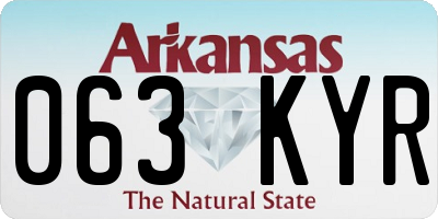 AR license plate 063KYR