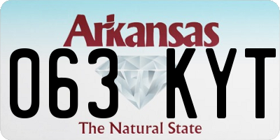 AR license plate 063KYT