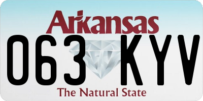 AR license plate 063KYV