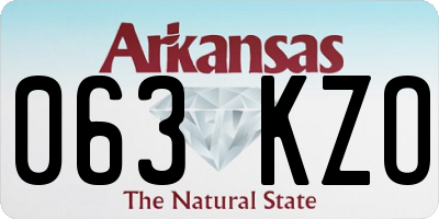 AR license plate 063KZO