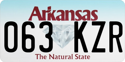 AR license plate 063KZR