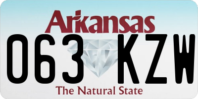 AR license plate 063KZW