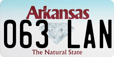 AR license plate 063LAN