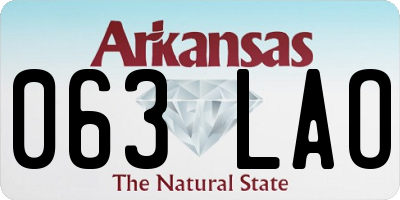 AR license plate 063LAO