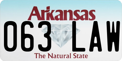 AR license plate 063LAW