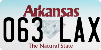 AR license plate 063LAX