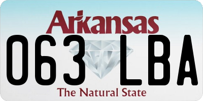AR license plate 063LBA