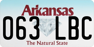 AR license plate 063LBC