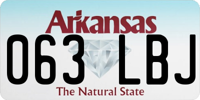AR license plate 063LBJ