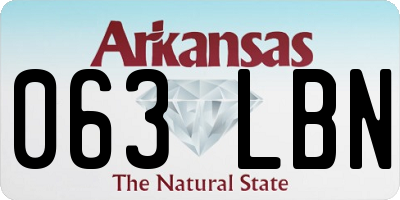 AR license plate 063LBN