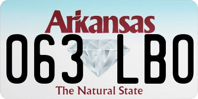 AR license plate 063LBO